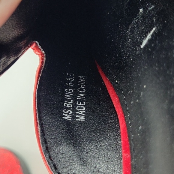 New Nelly Bernal Ms. Bling Red Rhinestone Mule Slides Size 6 - 6.5 - Picture 9 of 11